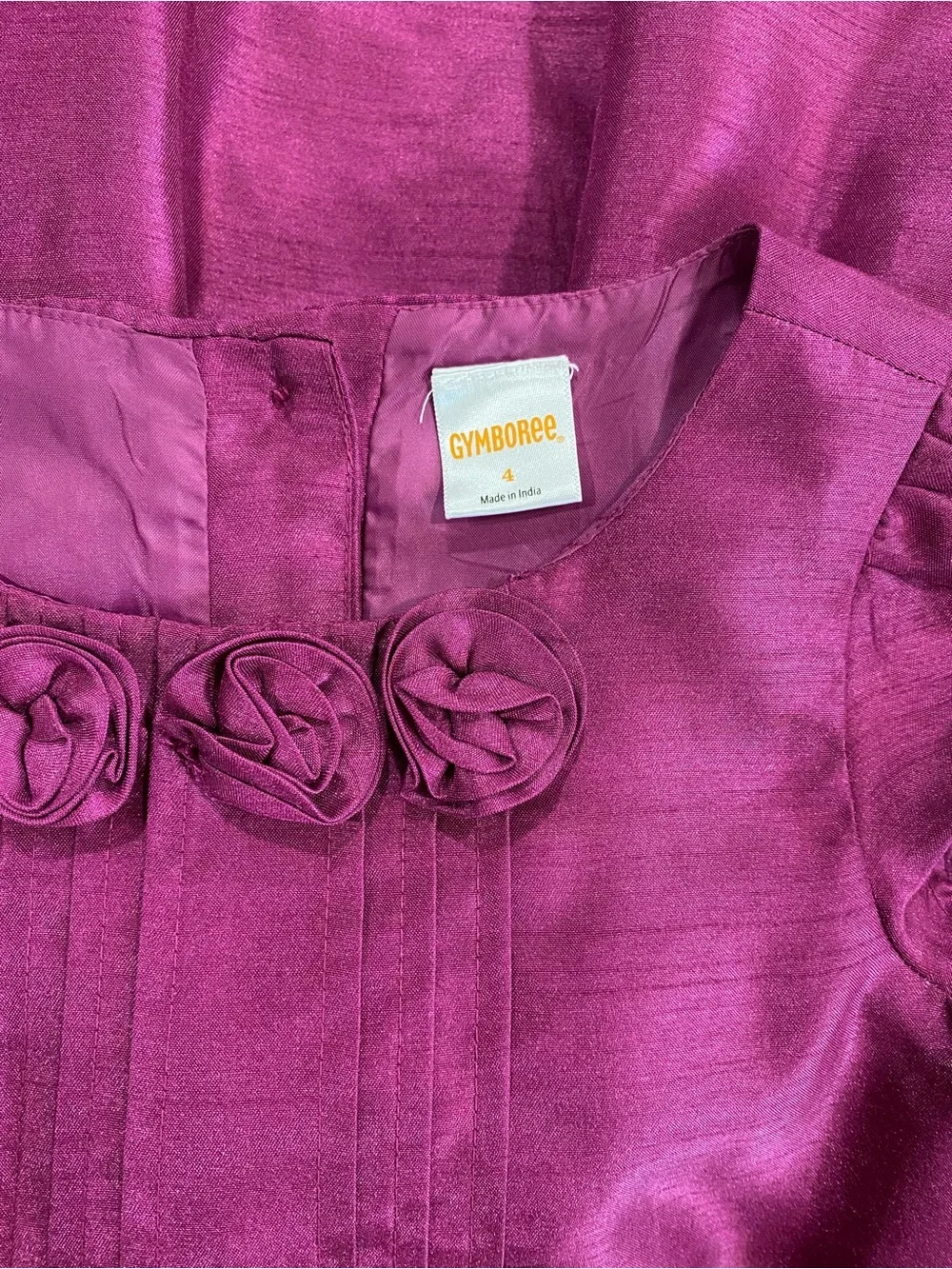 Gymboree Girls ‘Plum Party’ Dress with Rosette Trim Size 4